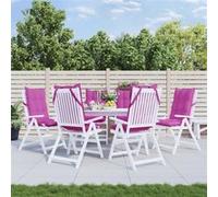 vidaXL Lot de 6 Coussins de Chaise à Dossier Haut, Galette de Siège Imperméable, Coussin d'Extérieur Anti-Glissement Jardin Terrasse, Rose Tissu Oxford