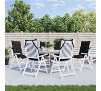 vidaXL Stoelkussens 6 st hoge rug ruitpatroon oxford stof zwart377652 Noir G