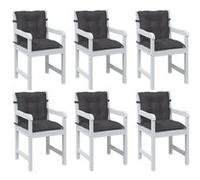vidaXL Stoelkussens 6 st lage rug 100x50x7 cm stof gemÃªleerd antraciet4002378 Anthracite G