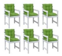 Stoelkussens 6 st lage rug 100x50x7 cm stof gemÃªleerd groen4002396
