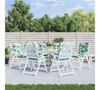 vidaXL Stoelkussens 6 st lage rug bladpatroon oxford stof377709 G