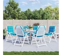 vidaXL Lot de 6 Coussins de Chaise à Dossier Bas, Galette de Siège Imperméable, Coussin d'Extérieur Anti-Glissement Jardin Terrasse, Turquoise