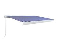 vidaXL Luifel handmatig 450x300 cm blauw en wit3052677 Bleu G
