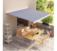 vidaXL Store à cassette motorisé 350x250 cm Bleu et blanc – 3052656