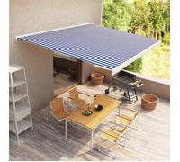 Luifel gemotoriseerd 400x300 cm blauw en wit3052659