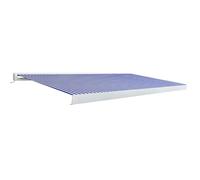 vidaXL Store à Cassette Motorisé Auvent Rétractable Auvent de Terrasse Store de Balcon Extérieur Ombrage des Fenêtres 500x300 cm Bleu et Blanc
