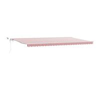 vidaXL Store Automatique rétractable rayé Rouge et Blanc 600x350 cm Ombre de Patio Ombre extérieure Abri de Balcon Jardin Résistant aux intempéries Tissu Anti-UV Décoloration contemporaine