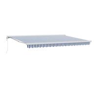 vidaXL Store banne Automatique Bleu et Blanc 450 x 300 cm Résistant aux UV Ombre pour terrasse Extérieur Canopy Moderne pour Jardin Parasol Extensible