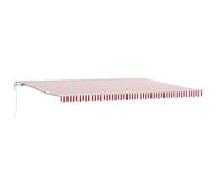 vidaXL Store banne Automatique rayé Rouge et Blanc 500 x 350 cm, Ombre pour Patio et Balcon, auvent motorisé pour Jardin, résistant aux intempéries, Protection Moderne pour ta Maison