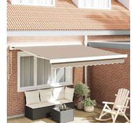 vidaXL Store Rétractable Manuel Beige 350x250 cm, Tissu de Remplacement pour Store 3.5x2.5 m Cadre Beige