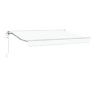 vidaXL Store de fenêtre électrique rétractable, Blanc, 3,5 x 2 m, en métal et Polyester. Résistant aux UV, imperméable et Anti-décoloration. Cadre en Aluminium avec Finition en Poudre. Une Solution d