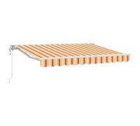 vidaXL Store électrique rétractable 3,5 x 2 m avec des Rayures Jaunes et Oranges, en Aluminium, résistant aux UV et à l'eau, ne se décolore Pas, avec Un réglage Manuel de l'angle, pour Une utilisatio