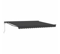 vidaXL Store électrique Retractable Noir-Gris 4 x 3m en Aluminium avec Un revêtement en Poudre, imperméable et résistant aux UV, en Tissu Polyester, à Fixer au Mur, réglage à la Main, Une Solution Om
