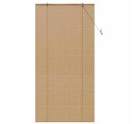 vidaXL Store Enrouleur avec des Rideaux Marron 120 x 220 cm Bambou, Stores enrouleurs Modernes, Ombre rectangulaire, Beige, Parfaite pour Cacher, contrôler lumière, écolo
