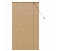 vidaXL Store Enrouleur avec des Rideaux Marron 90 x 160 cm Bambou, Stores enrouleurs Modernes, Ombre rectangulaire, Beige, Parfaite pour Cacher, contrôler lumière, écolo