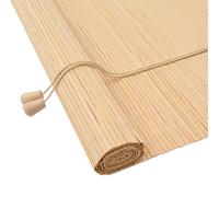 vidaXL Store Enrouleur avec des Rideaux Nature 80 x 220 cm Bambou, Stores enrouleurs Modernes, Ombre rectangulaire, Beige, Parfaite pour Cacher, contrôler lumière, écolo
