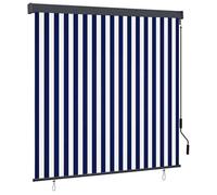 Vidaxl Store Roulant Extérieur Rayé Bleu Et Blanc 180 X 250 Cm Tissu