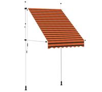 vidaXL Auvent Manuel Rétractable Auvent de Terrasse Banne de Jardin Store de Balcon Auvent d'Extérieur Ombrage des Fenêtres 150 cm Orange et Marron