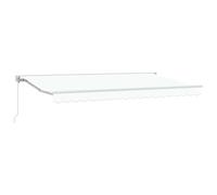 vidaXL Store manivelle Blanc en Polyester 400 x 200 cm, à Fixer au Mur. Cadre en Aluminium avec revêtement en Poudre, résistant aux UV et à l'eau. Fini Lisse et rétractable, avec Un Angle Ajustable p