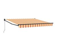 vidaXL Store Manuel Rétractable Beige Et Rayures Rouges 300X250 cm Auvent D'extérieur Durable pour Patios Balcons Facile à Installer Imperméable Anti-UV Solution d'ombre Réglable Store de Patio