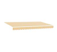 vidaXL Store Manuel rétractable Jaune et Blanc à Rayures 400 x 200 cm Résistant aux UV et à l'eau Cadre en Aluminium Ombre de Patio extérieur Bras réglables Design Mural Solution en Poudre