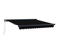 vidaXL Store Manuel rétractable Noir 350x250 cm, Tissu de Remplacement pour Store 3,5x2,5 m Cadre Noir