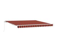 vidaXL Store Manuel Rétractable Rayures Rouge et Noir 400X350 cm Résistant aux UV Solution d'Ombre Étanche pour Patios Balcons Tissu en Polyester Durable Stores de Patio