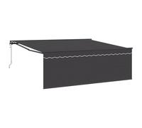 vidaXL Store motorisé Gris Anthracite, rétractable, 4 x 3m. Tissu Polyester résistant aux UV et à l'eau. Cadre en alu recouvert de Poudre, réglage Manuel, Montage Mural. Finition Mate et Lisse, idéal
