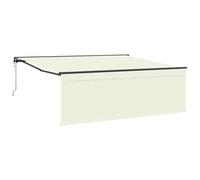 vidaXL Store motorisé rétractable 4 x 3 m Crème Anthracite. Structure en alu, résistant aux UV, imperméable. Protection Solaire extérieure, Facile à Nettoyer. Rideaux Transparents. Système de Montage