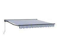 vidaXL Store rétractable 3,5 x 2,5 m Bleu et Blanc en Polyester, avec Un Cadre en Aluminium. Il est traité pour résister aux UV et à l'eau. C'est Une Super Solution d'ombre pour Votre terrasse avec u