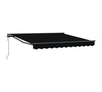 vidaXL Store rétractable 3,5 x 2,5 m en Tissu Poly Noir, monté au Mur, résistant aux UV et à l'eau. C'est Une Super Solution d'ombre pour l'été avec Un Cadre en alu Que tu Peux régler à la Main et Qu