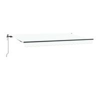 vidaXL Store rétractable 4 x 2 m Blanc Anthracite, électrique, résistant aux UV et à l'eau, en Polyester, avec Bras réglables, pour Montage Mural