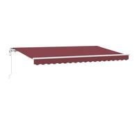 vidaXL Store rétractable 4 x 2 m Rouge Bourgogne et Blanc, résistant aux UV et à l'eau. en Polyester avec Bras manuels Ajustables, Parfait pour Faire de l'ombre sur Ton Patio. Tissu avec auvent en mé