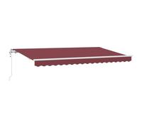 vidaXL Store rétractable 4 x 2 m Rouge Bourgogne et Blanc, résistant aux UV et à l'eau. en Polyester avec Bras manuels Ajustables, Parfait pour Faire de l'ombre sur Ton Patio. Tissu avec auvent en mé