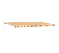 vidaXL Store rétractable 6 x 3,5 m, Jaune et Orange, imperméable, résistant aux UV, Pare-Soleil motorisé pour abri de Patio et Protection de Jardin.