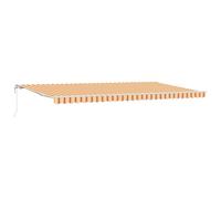 vidaXL Store rétractable 6 x 3,5 m, Jaune et Orange, imperméable, résistant aux UV, Pare-Soleil motorisé pour abri de Patio et Protection de Jardin.