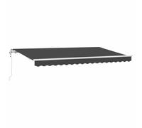 vidaXL Store rétractable Anthracite et Blanc 3,5 x 2 m en Tissu Polyester résistant aux UV et à l'eau, avec accoudoirs réglables, à Fixer au Mur, Cadre en alu thermolaqué, Protection Solaire pour Ton