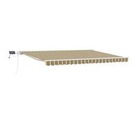 vidaXL Store rétractable avec LEDs Vertes et Jaunes, 450 x 300 cm, Protection Solaire pour Le Balcon, Le Jardin, ou Le Patio. Idéal pour l'été et pour se protéger des UV.