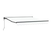 vidaXL Store rétractable Blanc 3,5 x 2,5 m en Tissu Polyester avec Cadre Noir, résistant à l'eau et à la décoloration. Idéal pour créer de l'ombre sur Le Patio ou dans Le Jardin. Se Fixe au Mur, régl