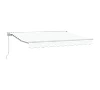 vidaXL Store rétractable Blanc 3,5 x 2m, Protection Contre la Pluie, Cadre en Aluminium, Tissu Polyester résistant aux UV, Montage Mural, mécanisme Manuel, Moderne, Solution d'ombre pour Le Patio, ré
