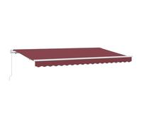 vidaXL Store rétractable bordeaux et blanc 4 x 2m avec un cadre en aluminium traité, qui résiste aux UV, à l'eau, et qui ne perd pas de couleur. Top pour l'extérieur, avec des bras ajustables et un mo
