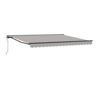 vidaXL Store rétractable Gris Clair 400 x 300 cm en Polyester, résistant aux UV, à l'eau et à la décoloration. Cadre en Aluminium avec Un revêtement en Poudre, Bords Lisses, à Monter au Mur. Mécanism