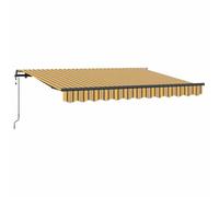vidaXL Store Rétractable Jaune et Gris 3,5 x 2m Tissu en Polyester Résistant aux UV et à la Décoloration Cadre en Aluminium avec Finition en Poudre Bras Réglables Manuel à Fixer au Mur Système de par