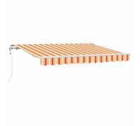 vidaXL Store rétractable Jaune, Orange et Blanc 3,5 x 2 m en Polyester, résistant aux UV et à l'eau. Modèle électrique avec Cadre en Aluminium et accoudoirs Ajustables. Parfait pour Faire de l'ombre