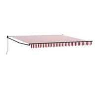 vidaXL Store rétractable Manuel 400X300 cm Rayures Rouges et Blanches en Polyester imperméable résistant aux UV Ajustable pour Patio extérieur