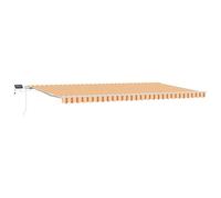 vidaXL Store rétractable Manuel avec LED Jaune et Orange 600 x 350 cm, Super Durable et résistant aux UV, idéal pour Les balcons, Les patios, et pour Couvrir Le Jardin ou la terrasse.