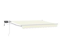 vidaXL Store rétractable Manuel avec LEDs Crème 2,5 x 2 m, Un Store Manuel Moderne, Durable et rétractable, avec éclairage LED, pour Votre Porche ou Jardin