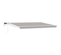 vidaXL Store rétractable Manuel avec LEDs Gris Clair 5 x 3 m, Un Store Manuel Moderne, Durable et rétractable, avec éclairage LED, pour Votre Porche ou Jardin