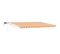 vidaXL Store rétractable Manuel avec LEDs Multicolore 4 × 3 m, Un Store Manuel Moderne, Durable et rétractable, avec éclairage LED, pour Votre Porche ou Jardin