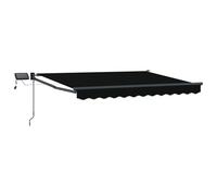 Vidaxl Store Rétractable Manuel Avec Leds Noir 3 X 2,5 M